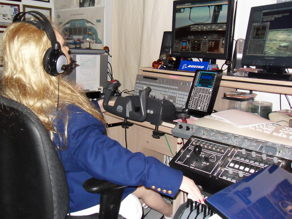 Captain Melody B. at the controls...
