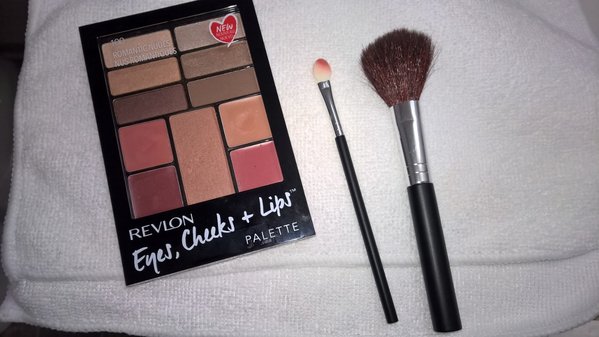 Makeup kit and brushes used