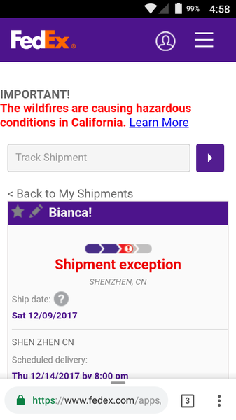 Shipment Exemption.