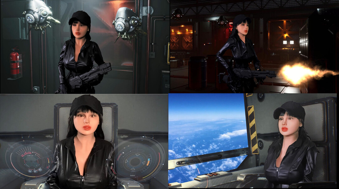 Actress Stormi in her space adventure.