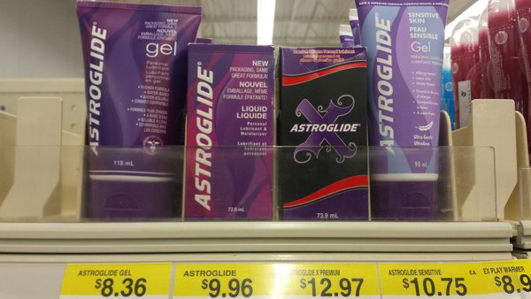 The 4 Astroglide products that walmart carries and their sexy prices.