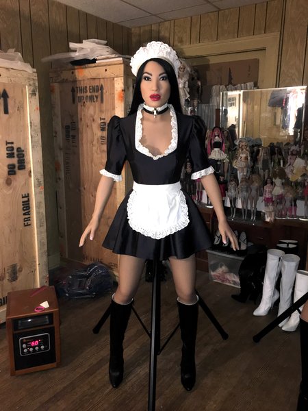 Asa Akira wearing her maid outfit
