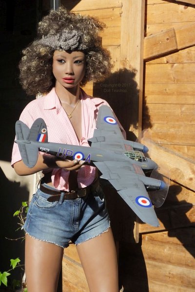 Kylie with Airfix 1/24th scale DH Mosquito