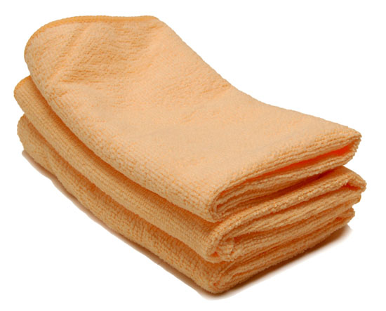 Orange microfiber towel