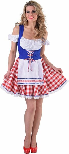 Hollandse dirndl in rood,wit en blauw met molentjes op het schort.jpg