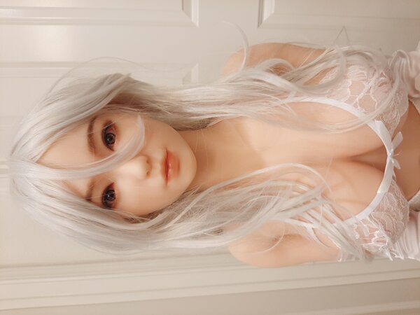 silver white wig