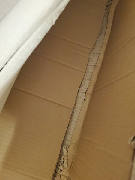 the &quot;box&quot; she was shipped was taped together cardboard.